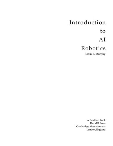 Cover of Introduction to AI robotics by Robin Murphy